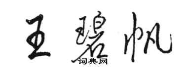 骆恒光王碧帆行书个性签名怎么写
