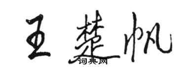 骆恒光王楚帆行书个性签名怎么写