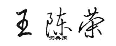骆恒光王陈荣行书个性签名怎么写