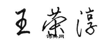 骆恒光王荣淳行书个性签名怎么写