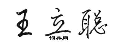 骆恒光王立聪行书个性签名怎么写