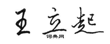 骆恒光王立起行书个性签名怎么写