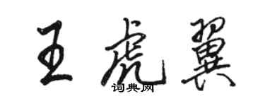 骆恒光王虎翼行书个性签名怎么写