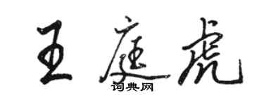 骆恒光王庭虎行书个性签名怎么写