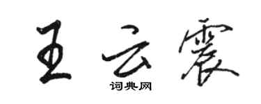 骆恒光王云震行书个性签名怎么写