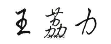骆恒光王荔力行书个性签名怎么写