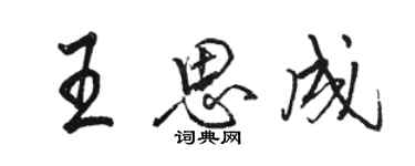 骆恒光王思成行书个性签名怎么写