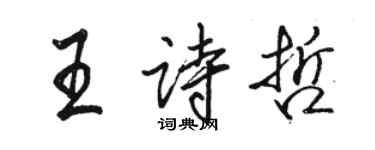 骆恒光王诗哲行书个性签名怎么写