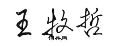 骆恒光王牧哲行书个性签名怎么写