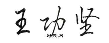 骆恒光王功坚行书个性签名怎么写