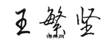骆恒光王繁坚行书个性签名怎么写