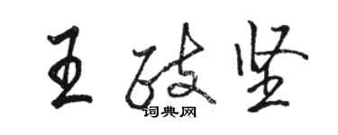 骆恒光王政坚行书个性签名怎么写