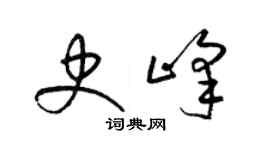 梁锦英史峰草书个性签名怎么写