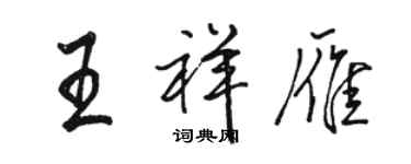 骆恒光王祥雁行书个性签名怎么写