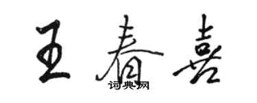 骆恒光王春喜行书个性签名怎么写