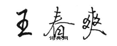 骆恒光王春爽行书个性签名怎么写