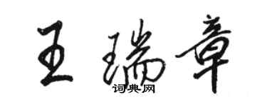 骆恒光王瑞章行书个性签名怎么写