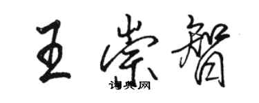 骆恒光王崇智行书个性签名怎么写