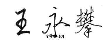 骆恒光王永攀行书个性签名怎么写