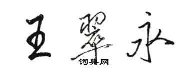骆恒光王翠永行书个性签名怎么写