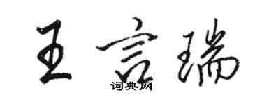 骆恒光王言瑞行书个性签名怎么写
