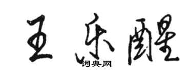 骆恒光王乐醒行书个性签名怎么写