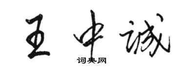 骆恒光王中诚行书个性签名怎么写