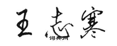 骆恒光王志寒行书个性签名怎么写