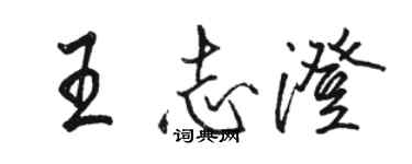 骆恒光王志澄行书个性签名怎么写
