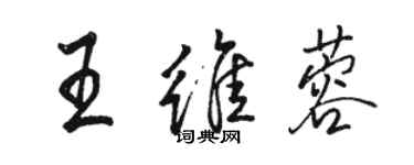 骆恒光王维蓉行书个性签名怎么写
