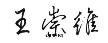 骆恒光王崇维行书个性签名怎么写