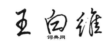 骆恒光王白维行书个性签名怎么写