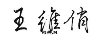 骆恒光王维俏行书个性签名怎么写
