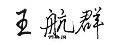 骆恒光王航群行书个性签名怎么写