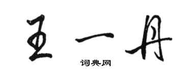 骆恒光王一丹行书个性签名怎么写