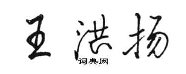 骆恒光王洪扬行书个性签名怎么写