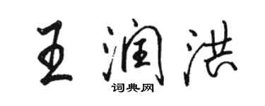 骆恒光王润洪行书个性签名怎么写