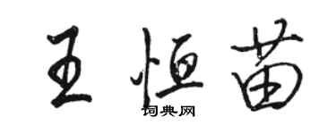 骆恒光王恒苗行书个性签名怎么写
