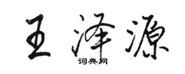 骆恒光王泽源行书个性签名怎么写