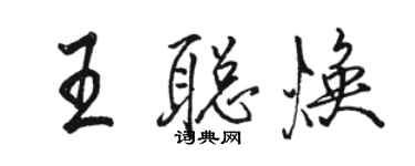 骆恒光王聪焕行书个性签名怎么写