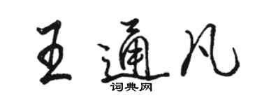 骆恒光王通凡行书个性签名怎么写