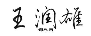 骆恒光王润雄行书个性签名怎么写