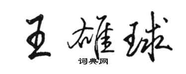 骆恒光王雄球行书个性签名怎么写
