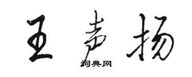 骆恒光王声扬行书个性签名怎么写