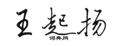 骆恒光王起扬行书个性签名怎么写