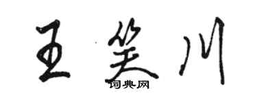 骆恒光王笑川行书个性签名怎么写