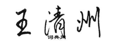 骆恒光王清州行书个性签名怎么写