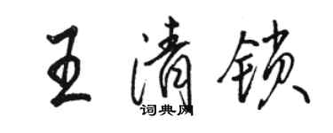 骆恒光王清锁行书个性签名怎么写