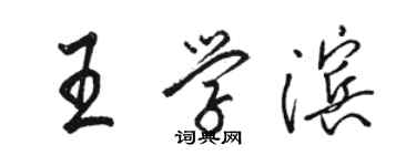 骆恒光王学滨行书个性签名怎么写