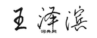 骆恒光王泽滨行书个性签名怎么写